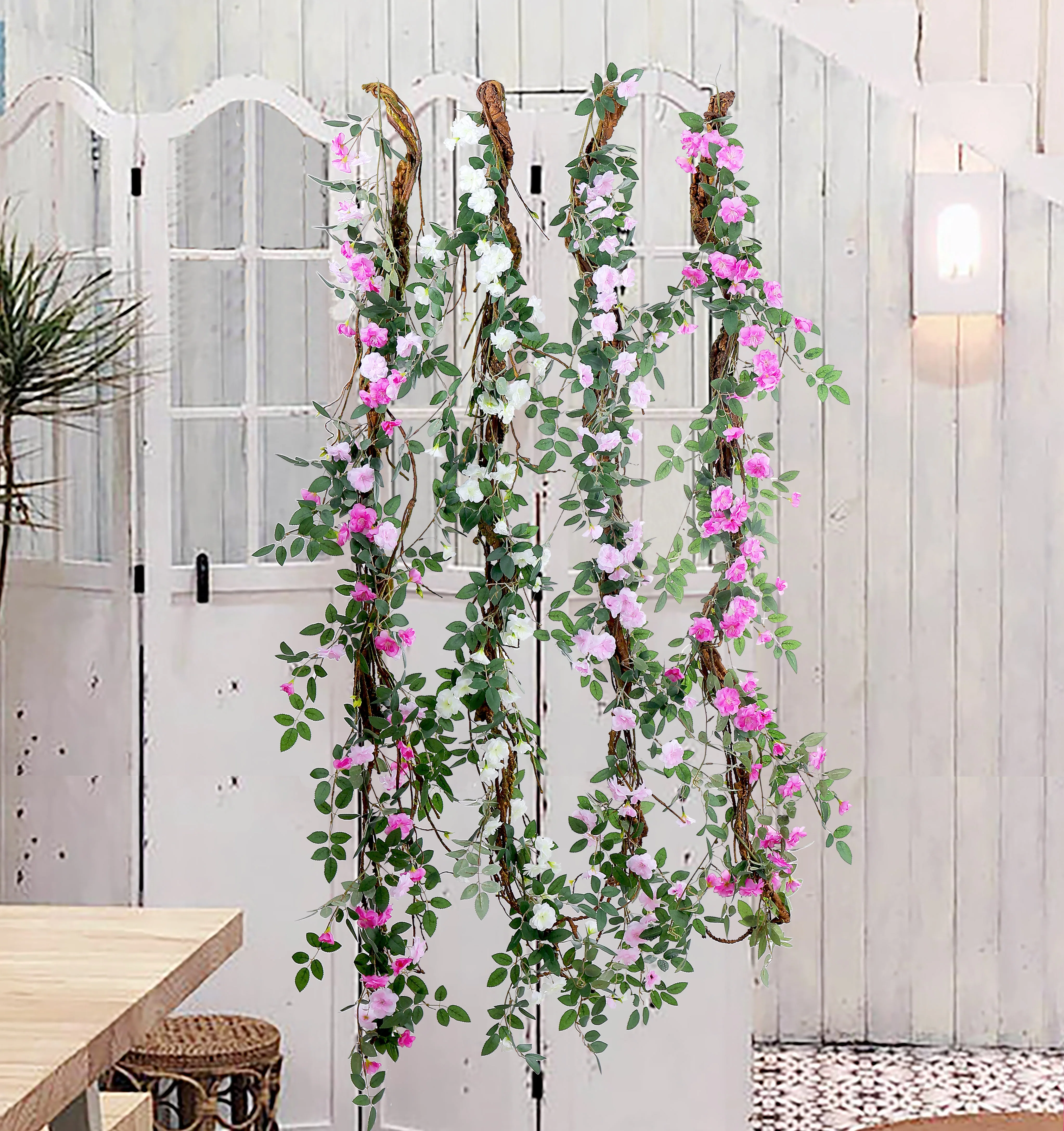 GreenRattan Decor Ivy Wall Flowers Pastoral Hanging Fake Vine Set