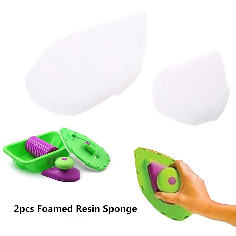 Rodillo de pintura para el hogar, cepillo de pintura para pared, esponja de resina de espuma, limpieza para el hogar, herramienta decorativa sin mango, 2 uds.