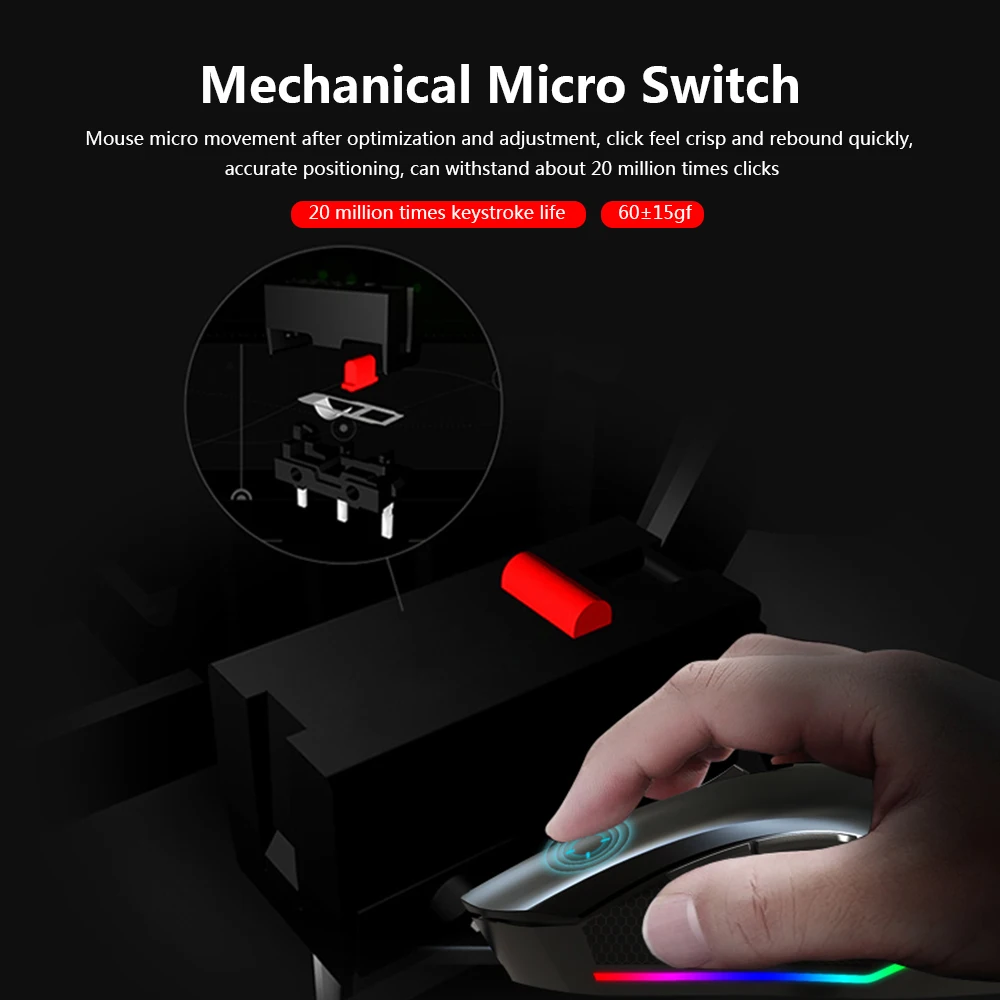 Kingangjia G530 оптическая игровая мышь Esport Регулируемая 6400 dpi светодиодный светильник USB Проводная мышь для Mac ноутбука ПК