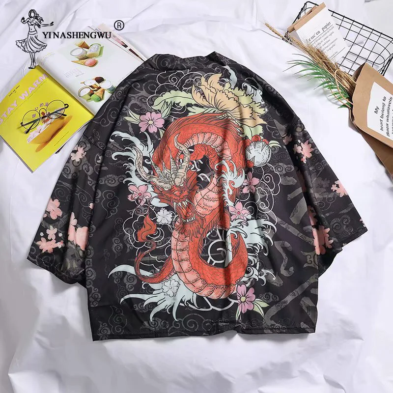 Yukata Japanese Traditional Kimonos Japanese Kimono Shirt Beach Leisure Loose Kimono Cardigan Women Traditional Japanese Kimono