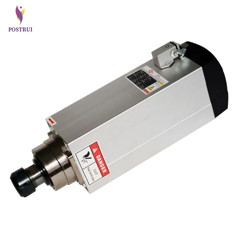 

Air cooled high speed motor spindle ER25 3.5kw square air cooled spindle motor engraving machine accessories 220/380V 1PC