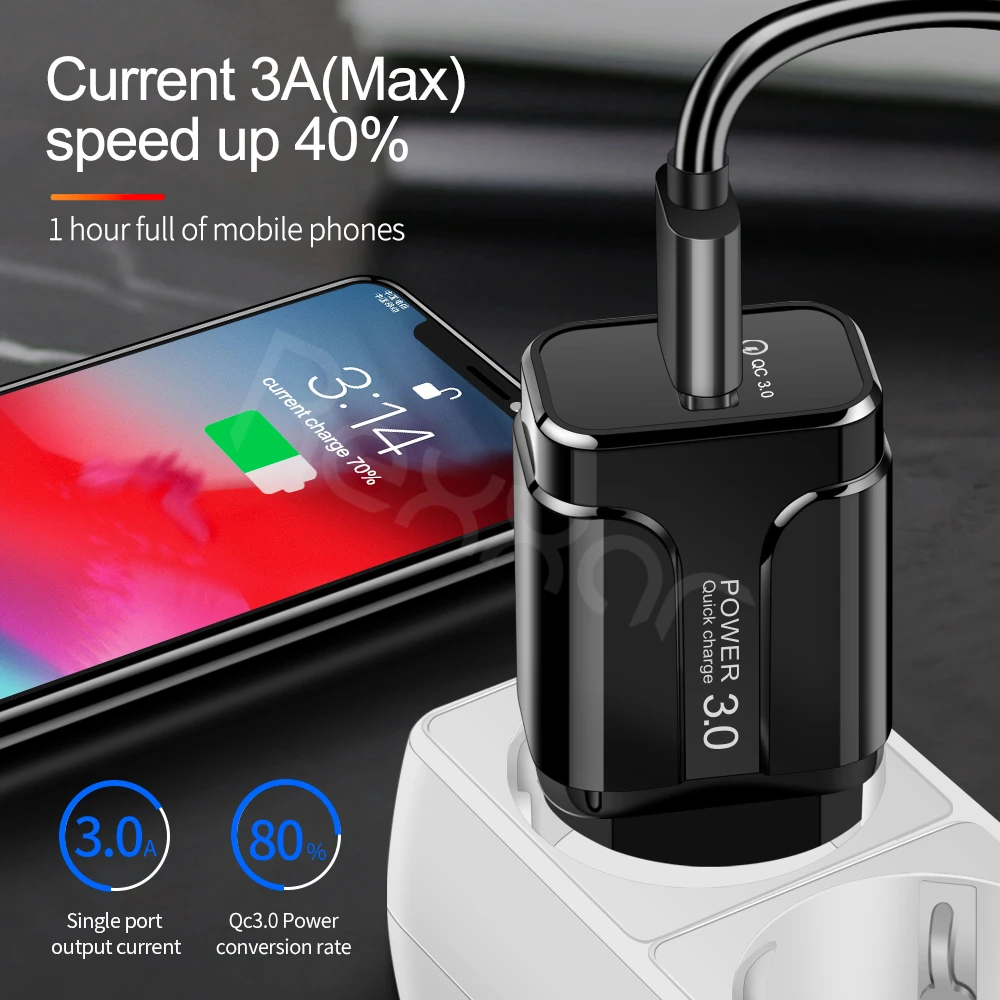 Rexxar USB зарядное устройство быстрая зарядка Quick Charge 3 0 настенный адаптер для iphone 6 7