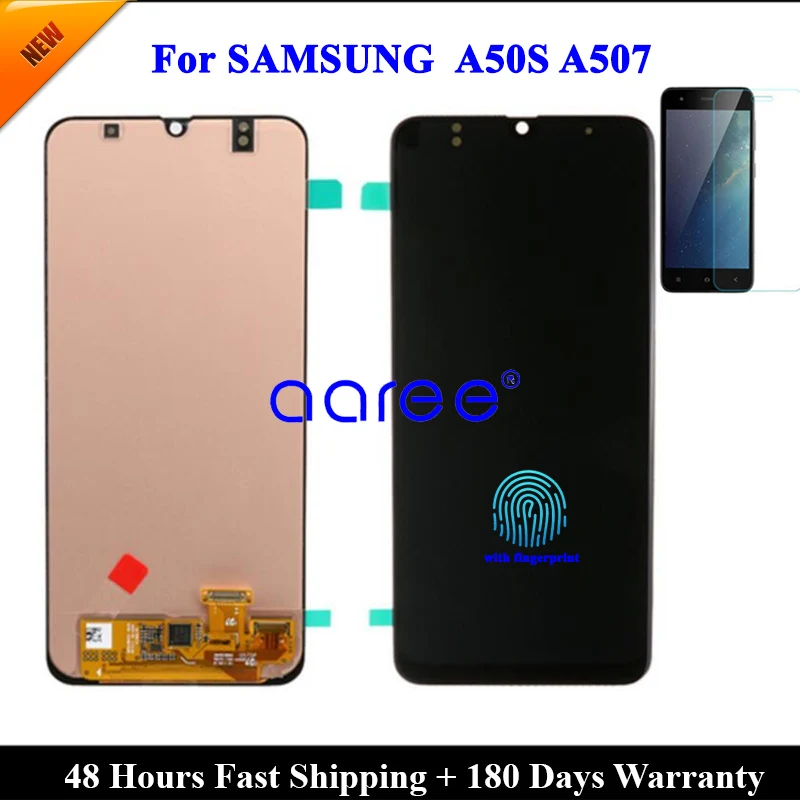 

Супер Amoled LCD для Samsung A50s LCD A507 ЖК-дисплей для Samsung A50S A507 ЖК-экран сенсорный дигитайзер в сборе