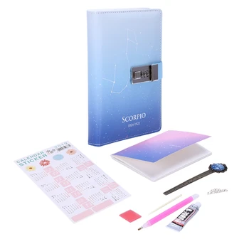 

New-PU Creative Cute Password Lock Notebook Personal Travel Diary