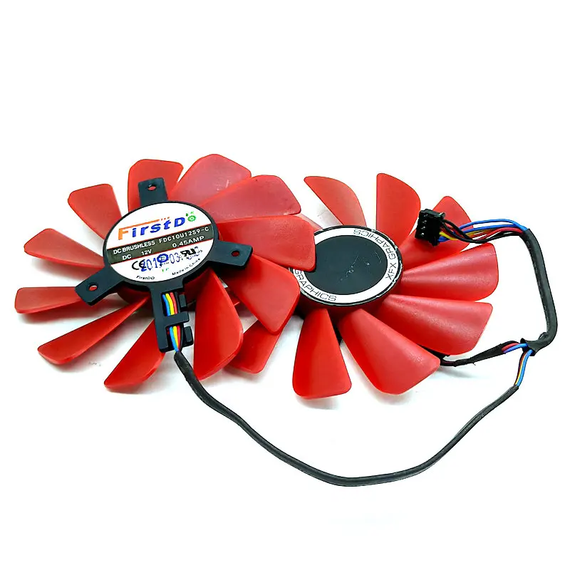 Вентилятор охлаждения графической карты для XFX RX 560D 470 570 FDC10U12S9-C DC12V 0.45A диаметр 85 мм шаг 39x39x39 мм