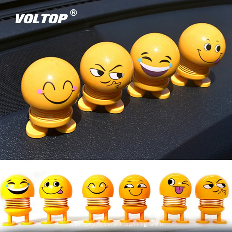 

Nod Dolls Car Ornaments Decoration Accessories Interior Dashboard Pendant Funny Emoji Shaking Head Toys