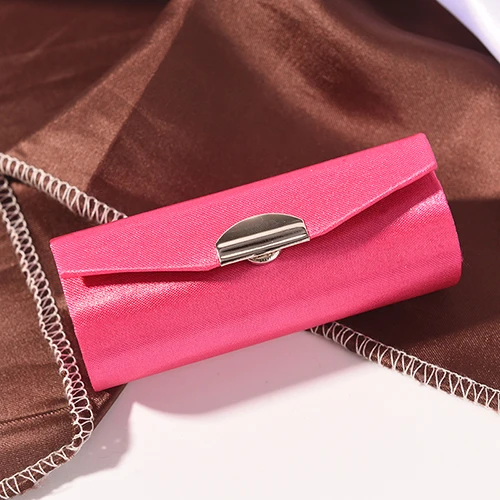 Разные цвета модные губная помада чехол, Ретро стиль, с вышивкой, Мода держателя карты с цветочным дизайном с зеркалом коробка для упаковки ювелирных изделий - Цвет: pink