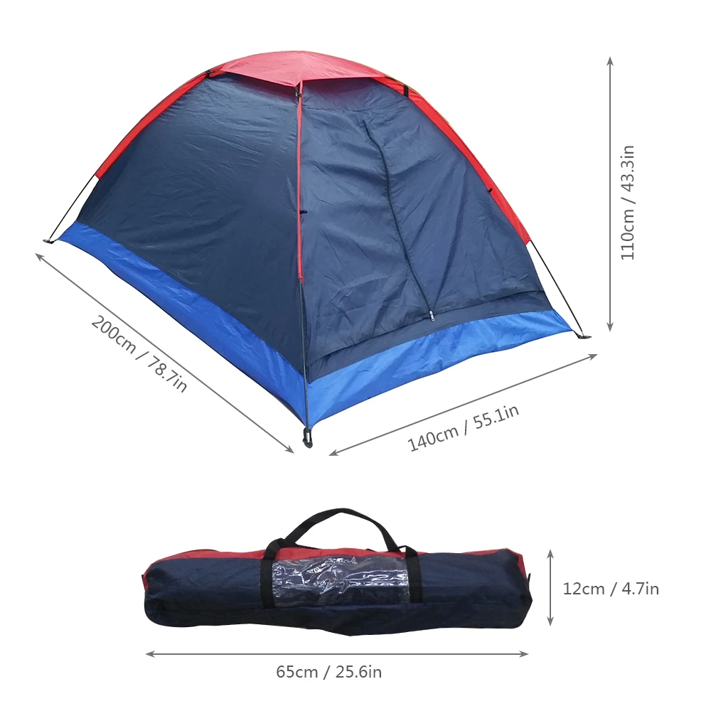 Summer Tent 2 Persons Tourist Single Layer Windproof Waterproof PU1000mm Camping Tent with Bag Tienda De Acampar Tente Carpas