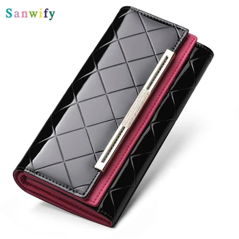 

2020 Fashion Patent Leather Women Wallet Female Long Clutch Lady Wallets Portomonee Money Bag Girls Coin Purse