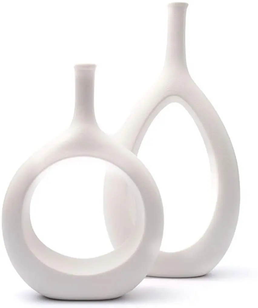 

Free shipping Set of 2 Handmade Ceramic Flower Vases Modern Decorative Vase for Living Room Centerpiece Or As A Gift