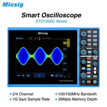 

Micsig Tablet Oscilloscope STO1104C Plus 100MHz 4CH 1GSa Storage Touchscreen with battery 28mpts digital Oscilloscope