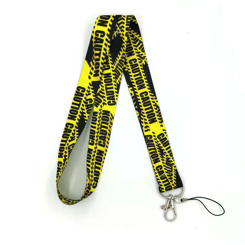 

Caution Fashion simple keychain mobile phone neck lanyard key ID card mobile phone USB key lanyard