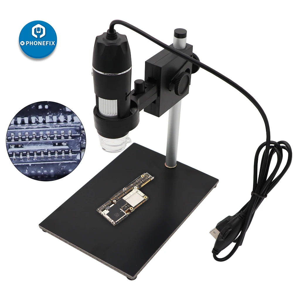 1000X USB Digital Microscope Electronic Zoom Camera Endoscope 8LED Magnifier Adjustable Metal Stand For PCB Repair | Инструменты