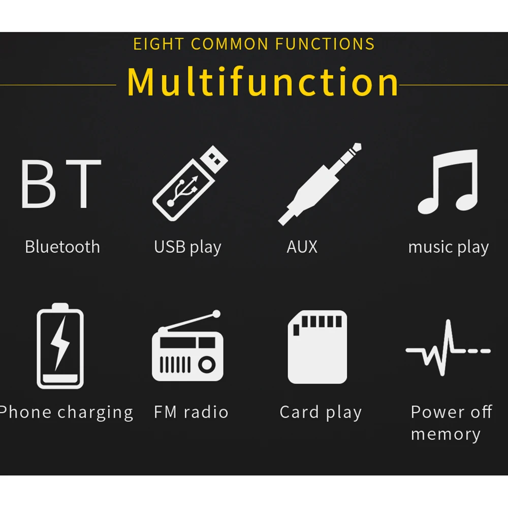 AMPrime 12 в 1 DIN Автомобильный Радио плеер Bluetooth Стерео FM MP3 USB SD AUX аудио Автоэлектроника Авторадио Oto Teypleri радио Para