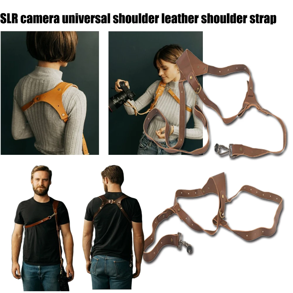 Travel Portable Outdoor Photography Belt Universal Faux Leather Adjustable Harness For DSLR Camera Strap Single Shoulder Rapid