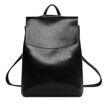 

2020 New Style Soft Leather WOMEN'S Backpack Simple Backpack Versatile Travel Bag College Style School Bag