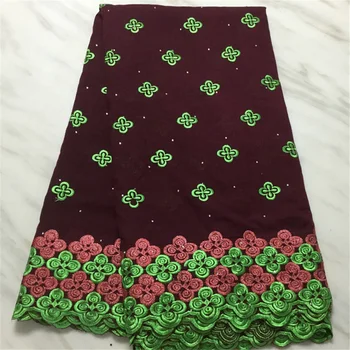 

Most popular Good Quality Swiss Voile Lace Fabric PS47 magic double-colors pattern with stones Hollowed out Cotton Fabric