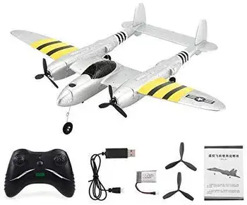 

FX-816 World War II Air Force P38 RC Airplane 2.4GHz 2CH RC Aircraft Fixed Wing Outdoor Flight Drone for Kid Toys Silver