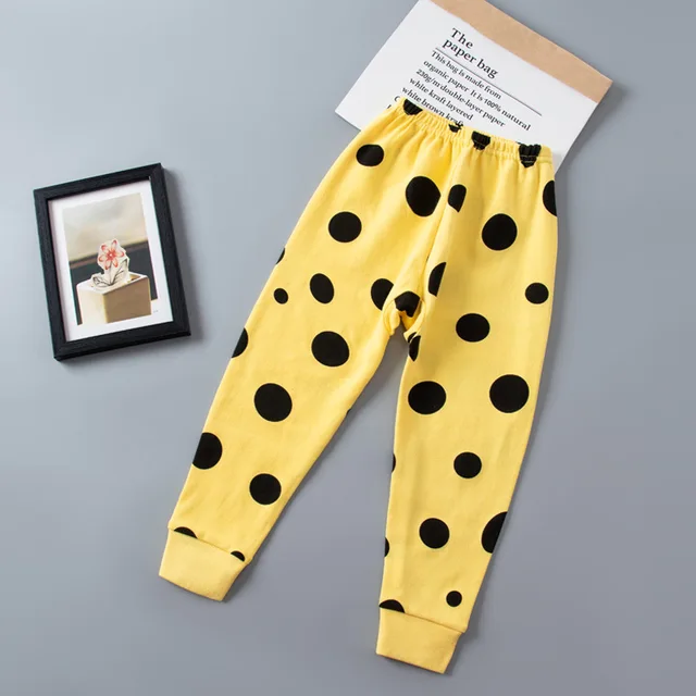 Summer Autumn Baby Kids Childrens Printing Striped Toddler Classic Leggings Boys Girls Pants 3-8Y Winter Underwear HuangSeHeiDian