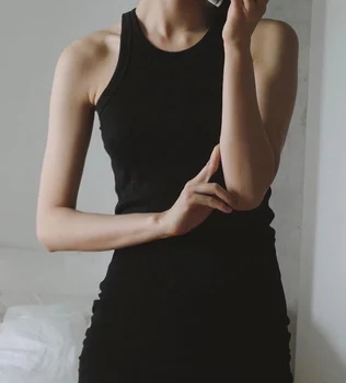 

Women Tops Summer 2020 Black and White Gray Tri-color Vest Sleeveless T-shirt Shirt Women