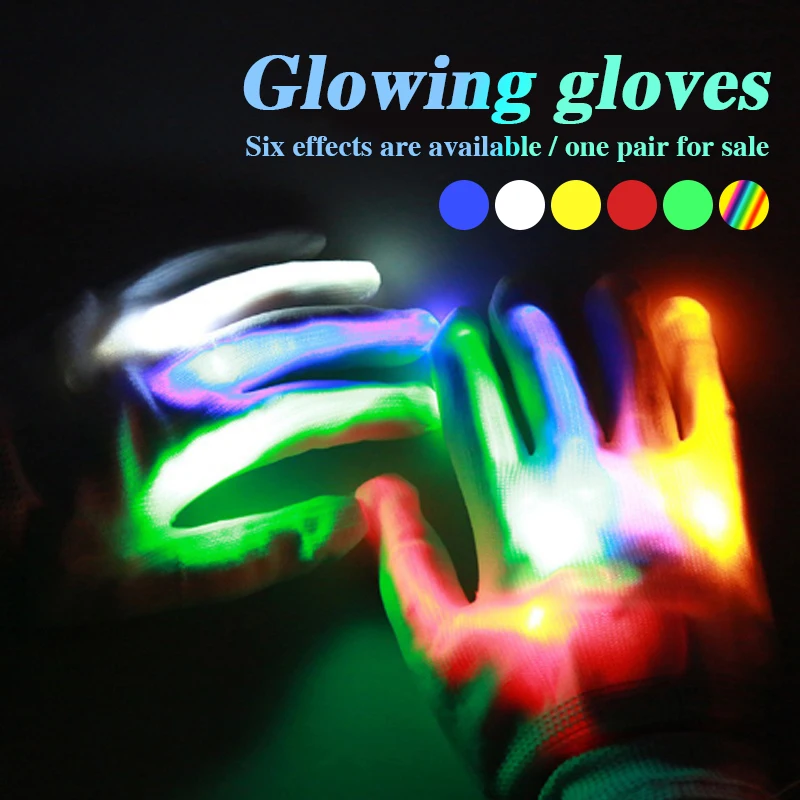 Модные перчатки со светодиодами 1 пара Веселые домашние мигающие пальцы креативные праздничные светодиодные перчатки супер яркие легкие перчатки праздничные Вечерние