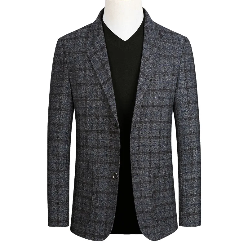 

Classic Wedding Dress Blazers Men British Style Single Breasted Slim Tuxedo Suits Jackets Business Casual Plaid Blazer Homme