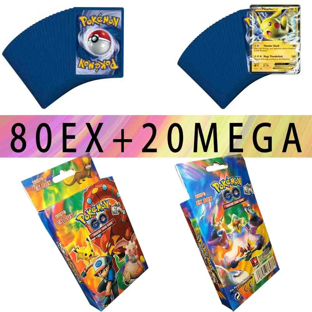 80EX20MEGA TAKARA TOMY Карты Покемон 100 шт флэш-карты коллекции битва сияющая карточная настольная игра Детские игрушки Подарки 80 EX 20 MEGA - Цвет: 80EX20MEGA