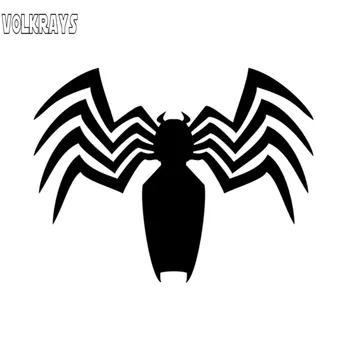 

Volkrays Personality Car Sticker Spider Vinyl Decal Automobile Motorcycles Decoration Accessories Black/Silver,15cm*11cm