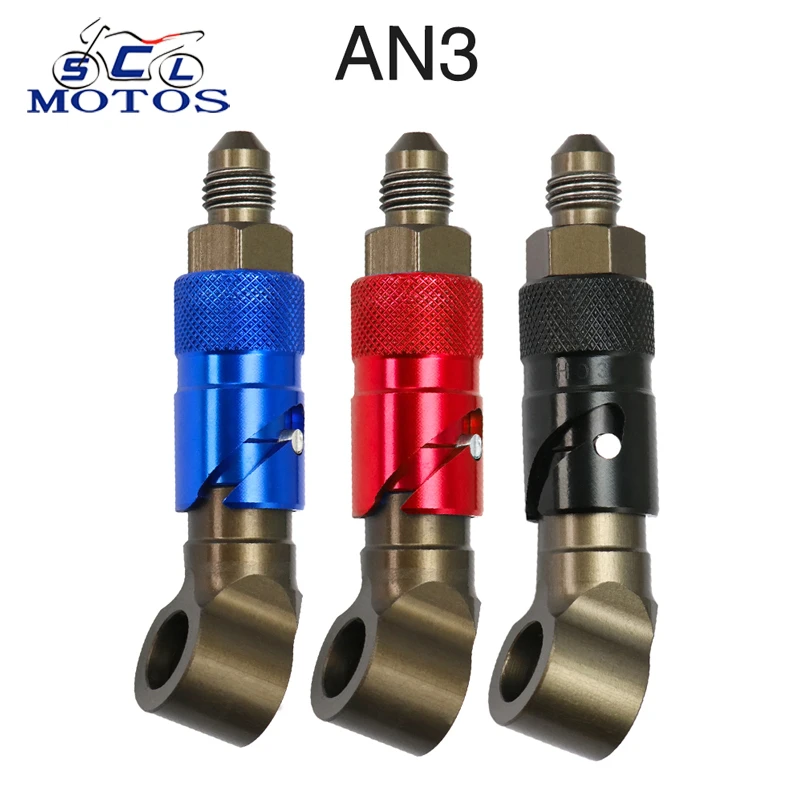 Sclmotos AN3 Bend Aluminum Motorcycle Quick Disconnect Fitting Front