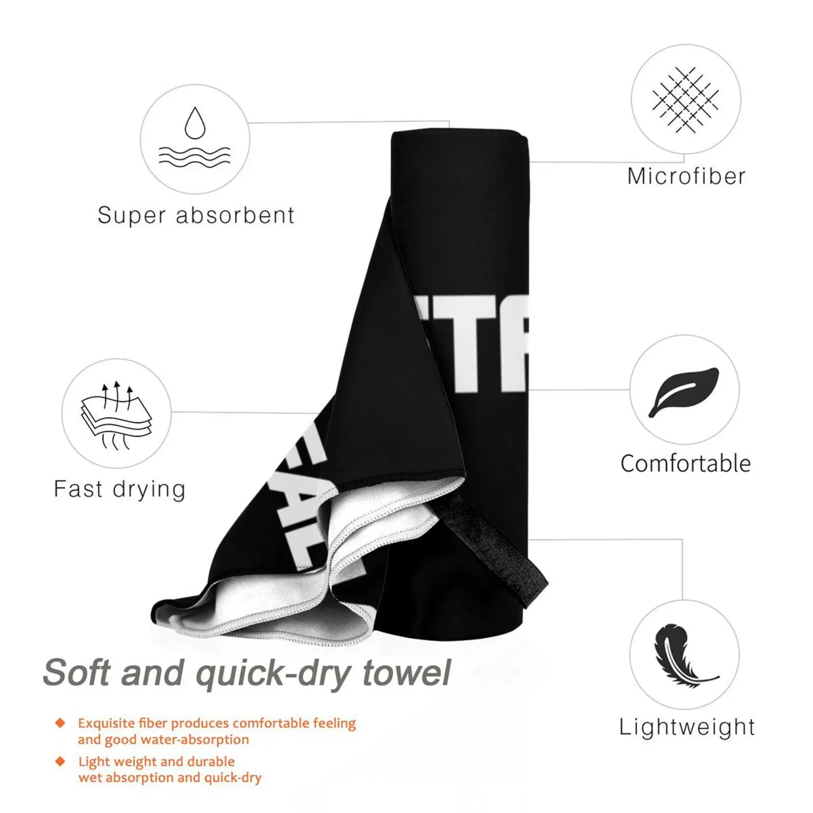 Westfalia Font For Aircooled Bus Quick Dry Towel Gym Sports Bath Portable Stan Maniscalco Vettel Gorka Michaelis Black