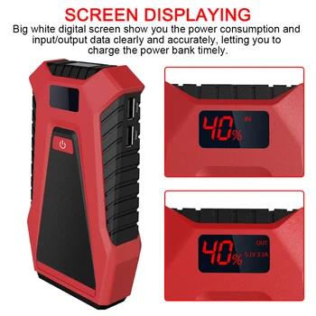 

12V Mini Portable Power Bank Car Charger Battery Booster Emergency Car Jump Starter MultiFunction for Cars Starting Device Safe