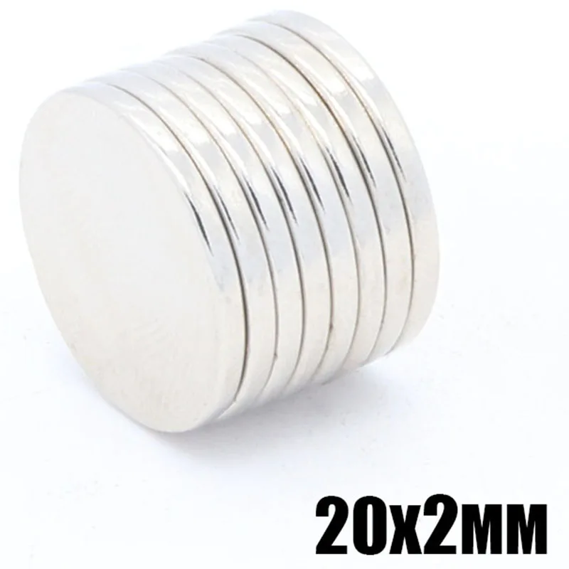 

100 Pcs 20X2 Mm Super Powerful Magnetic Sheets Disc 20Mm X 2Mm Strong Round Magnets N35 NdFeB Lot Neodymium Magnets Sheet
