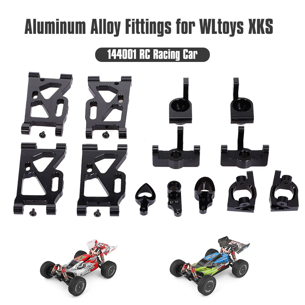 For WLtoys XKS 144001 RC Racing Car Front Rear Metal Suspension Arms Steering Hub Kit Wheel Seat Caster Blocks | Игрушки и хобби