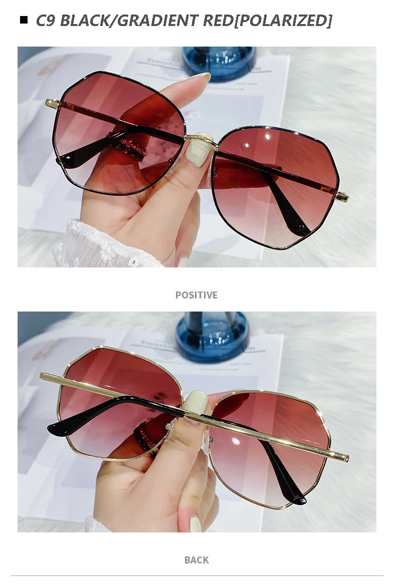 fashion sunglasses 2021 Brand Designer Sunglasses For Women Fashion Polygon  Metal Frame Sun glasses Luxury Vintage Female Eyewear UV400 Oculos big black sunglasses