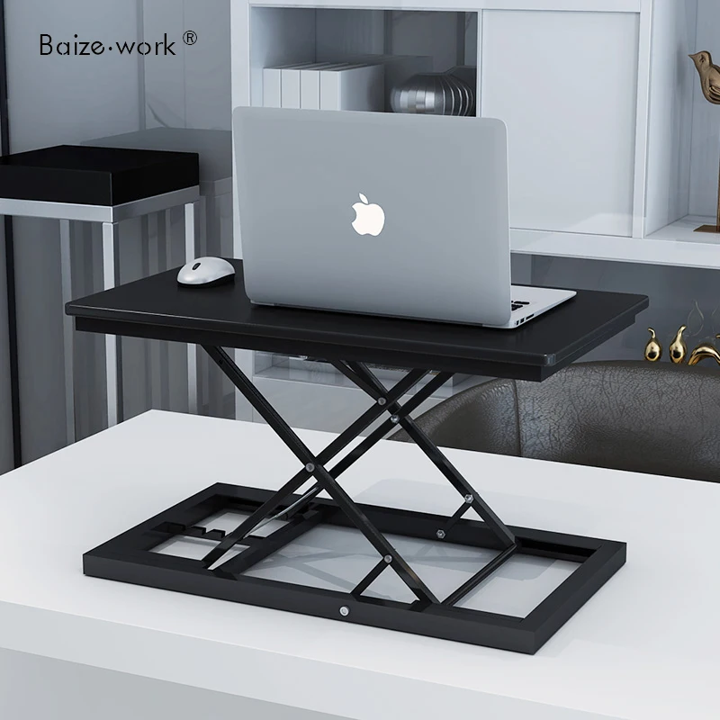 

Stand-up laptop desk work desktop monitor lifting bracket stands with office desk standing desk computer table