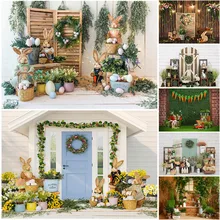 

Mocsicka Spring Garden Easter Backdrop for Photography Rabbit Decor Children Birthday Photo Props Studio Booth Background
