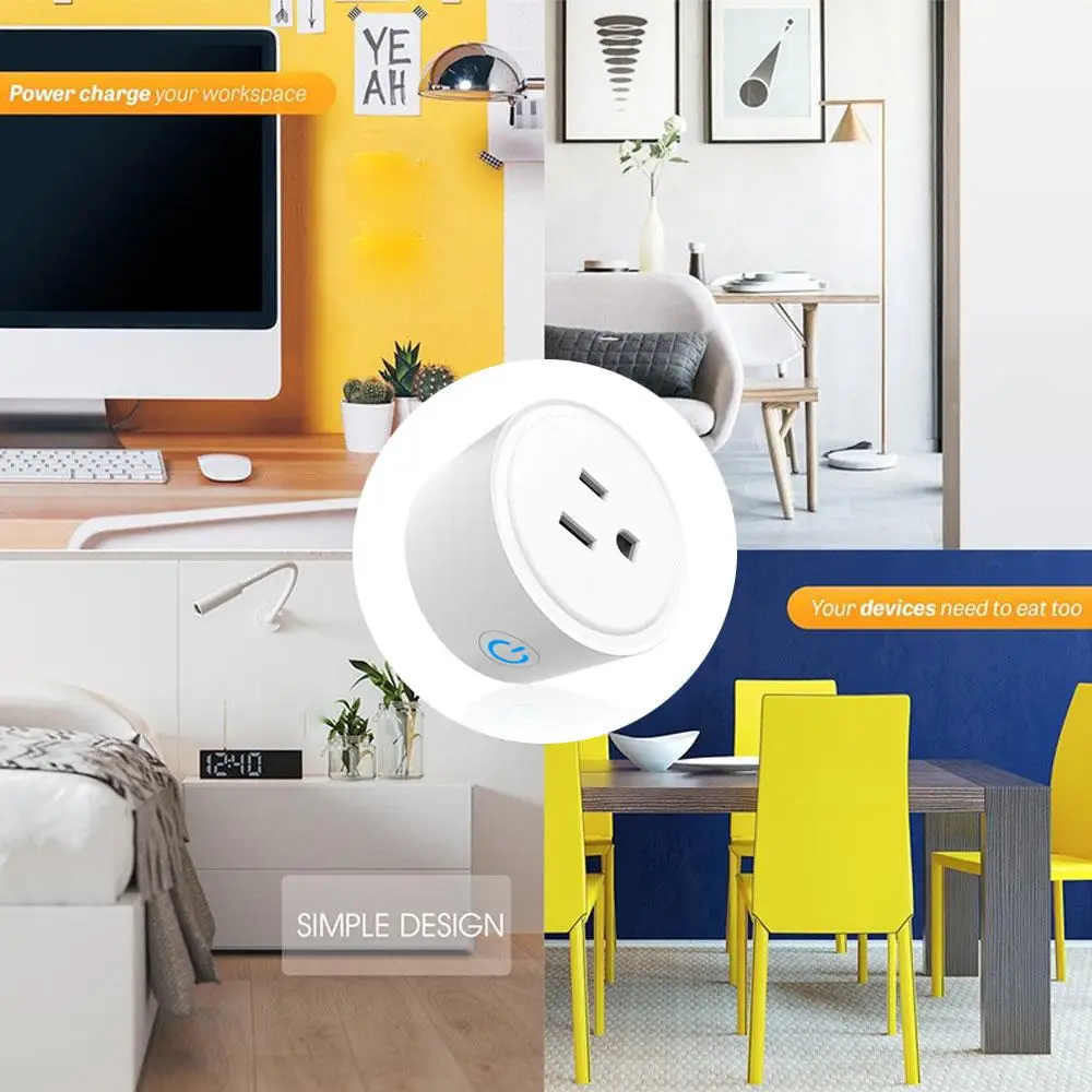 Teekar DS-169 стандарт США 10A Смарт Wi-Fi розетка Tuya Smart Life APP пульт дистанционного управления работает с Alexa Google Home