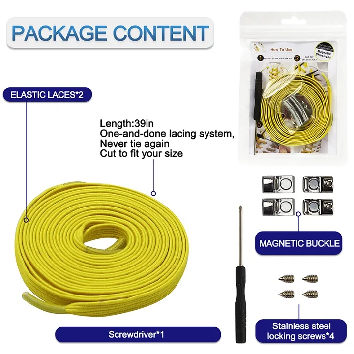 V-tie эластичные магнитные шнурки без галстука спортивные шнурки запирающиеся шнурки спортивные туфли аксессуары для детей и взрослых шнурки для обуви - Цвет: yellow