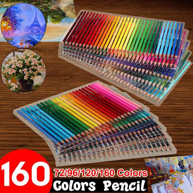 

48/72/120/160 pcs Colors Professional Oil Color Pencils Set Artist Painting Sketching Wood Color School Pencil Art Supplies