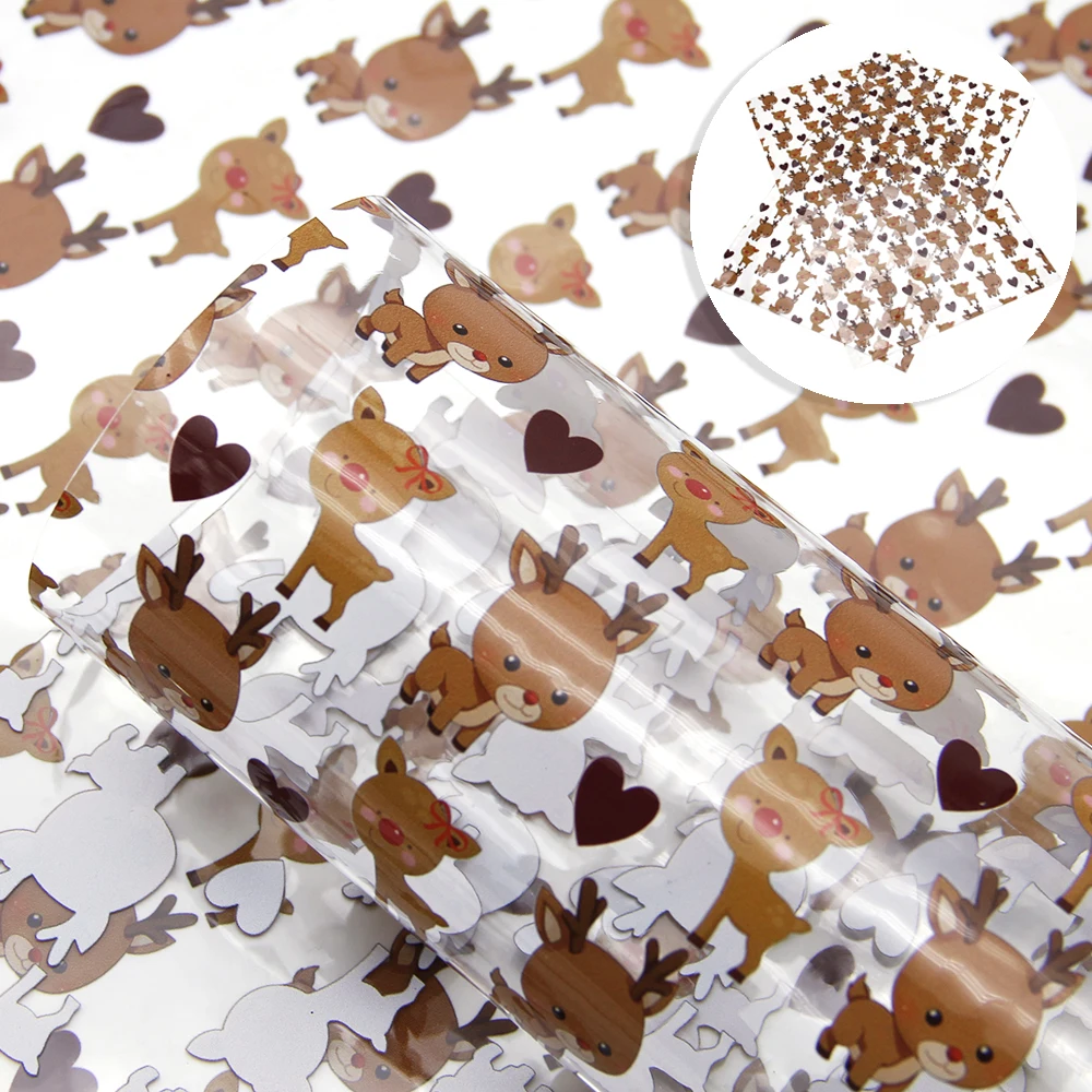 

David accessories 20*34cm Christmas Halloween Patterns Printed UV Synthetic Leather Sheet For DIY Handmade Projects,1Yc7636