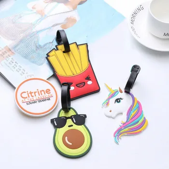 

1PC Travel Accessories French Fries Creative Silicone Gel Luggage Tag Suitcase ID Address Holder Boarding Tag Portable Label