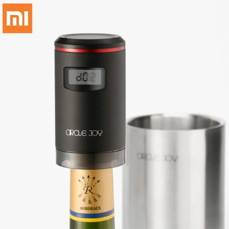

Xiaomi Mijia Circle Joy Automatic Vacuum Wine Preservation Stopper Red Wine Fresh Keeper USB Charging With LED Display