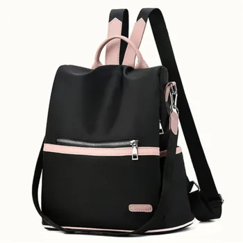 

2020 Casual Oxford Backpack Women Black Waterproof Nylon School Bags for Teenage Girls High Quality Fashion Travel Tote Packbag