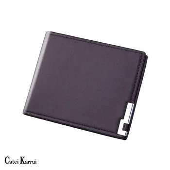 

Catei Karrui men's short wallet multi-card ultra-thin soft leather wallet dollar clip tide brand men's wallet