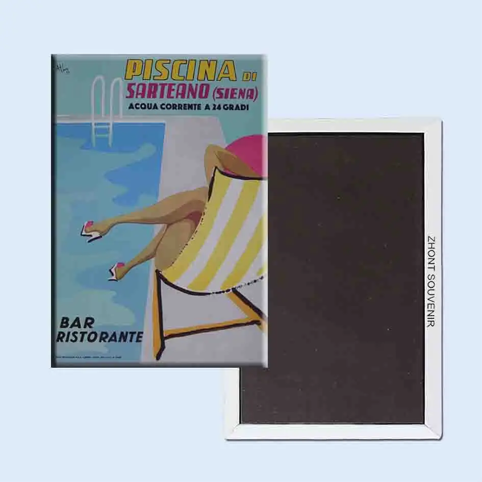 Piscina Di Sarteand Bar Ristorante 24001 Nostalgia Retrò Frigo Magneti