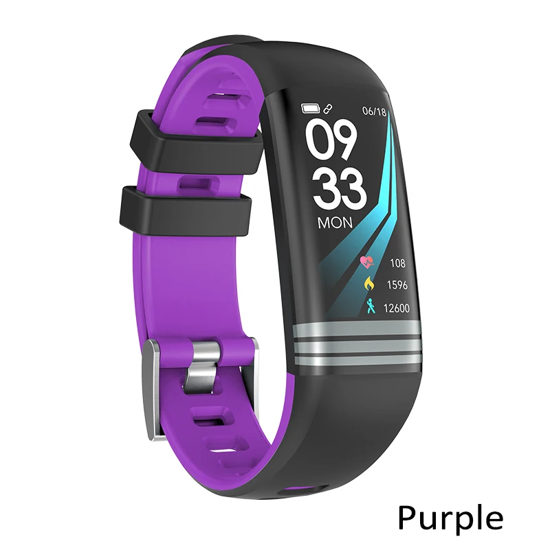 Purple Bluetooth Спорт Смарт Браслет кровяное давление пульсометр смарт-Браслет фитнес-трекер педометр для мужчин и женщин - Цвет: Purple