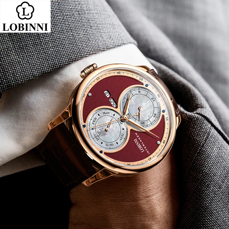 Lobinni Automatic Mechanical Watch Men уке  Relogio Waterproof Luxury Latest Business Wrist-6