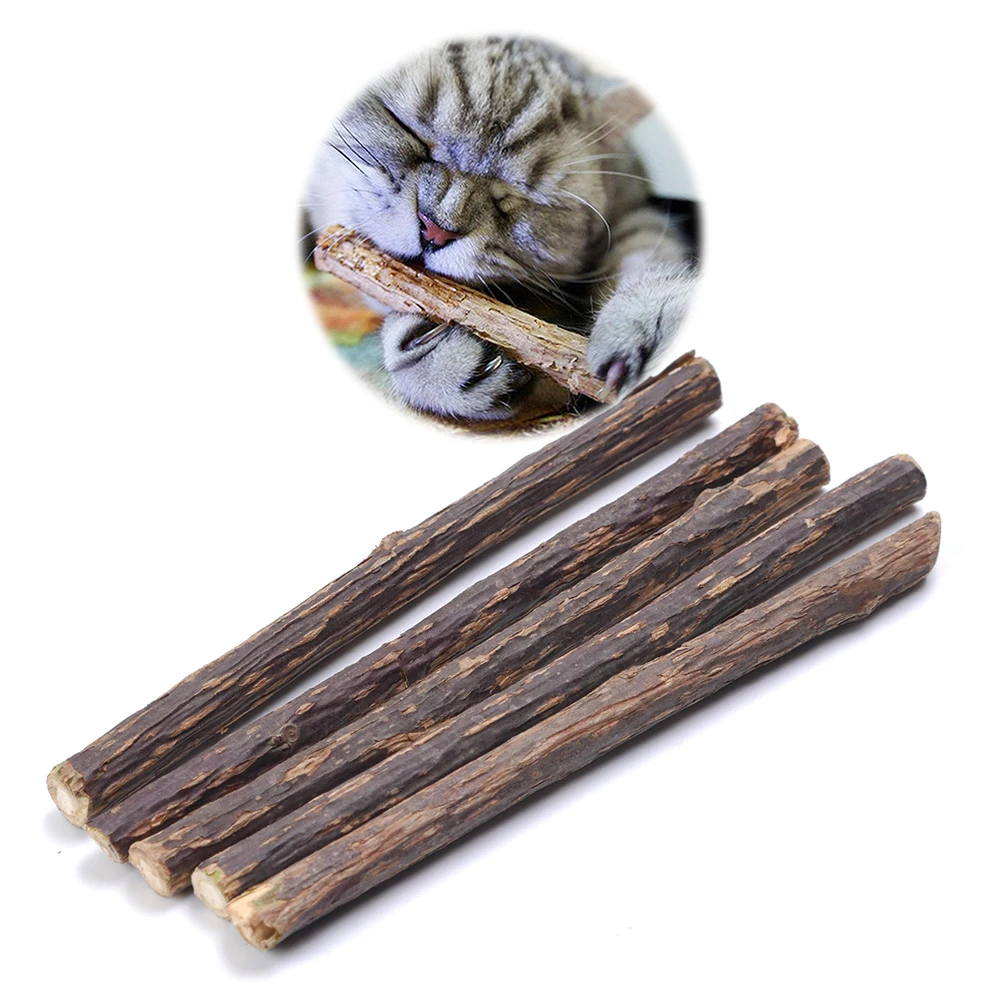 5PCS Natural Cats Catnip Toys Chew Sticks, Catnip Sticks Matatab