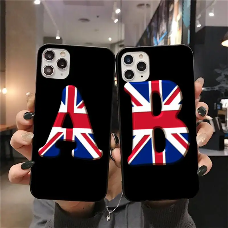 Мягкий чехол для iPhone 11 pro XS MAX 8 7 6 6S Plus X 5S SE 2020 XR с 26 буквами флага Великобритании на
