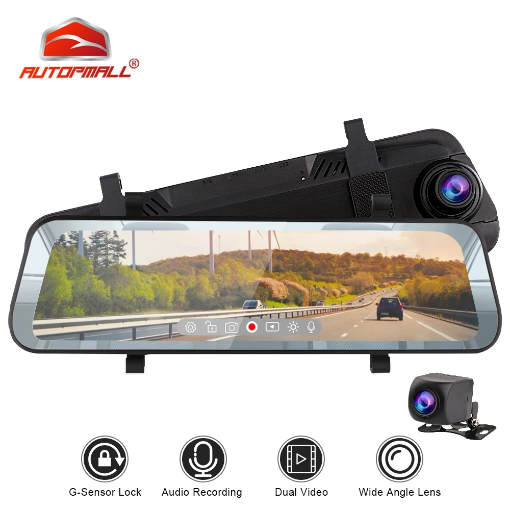 

Dash Cam Car Camera Recorder Dashcam Car Dvr Camera Wide Angle 10 Inch Streaming Rear View Mirror Camera FHD 1080P Night Vision